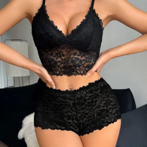 Conjunto de Lingerie Feminina Fashion - Sem Fio/Renda.