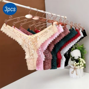 Tangas de Cintura - 3 Pçs/Sexy Renda Transparente.