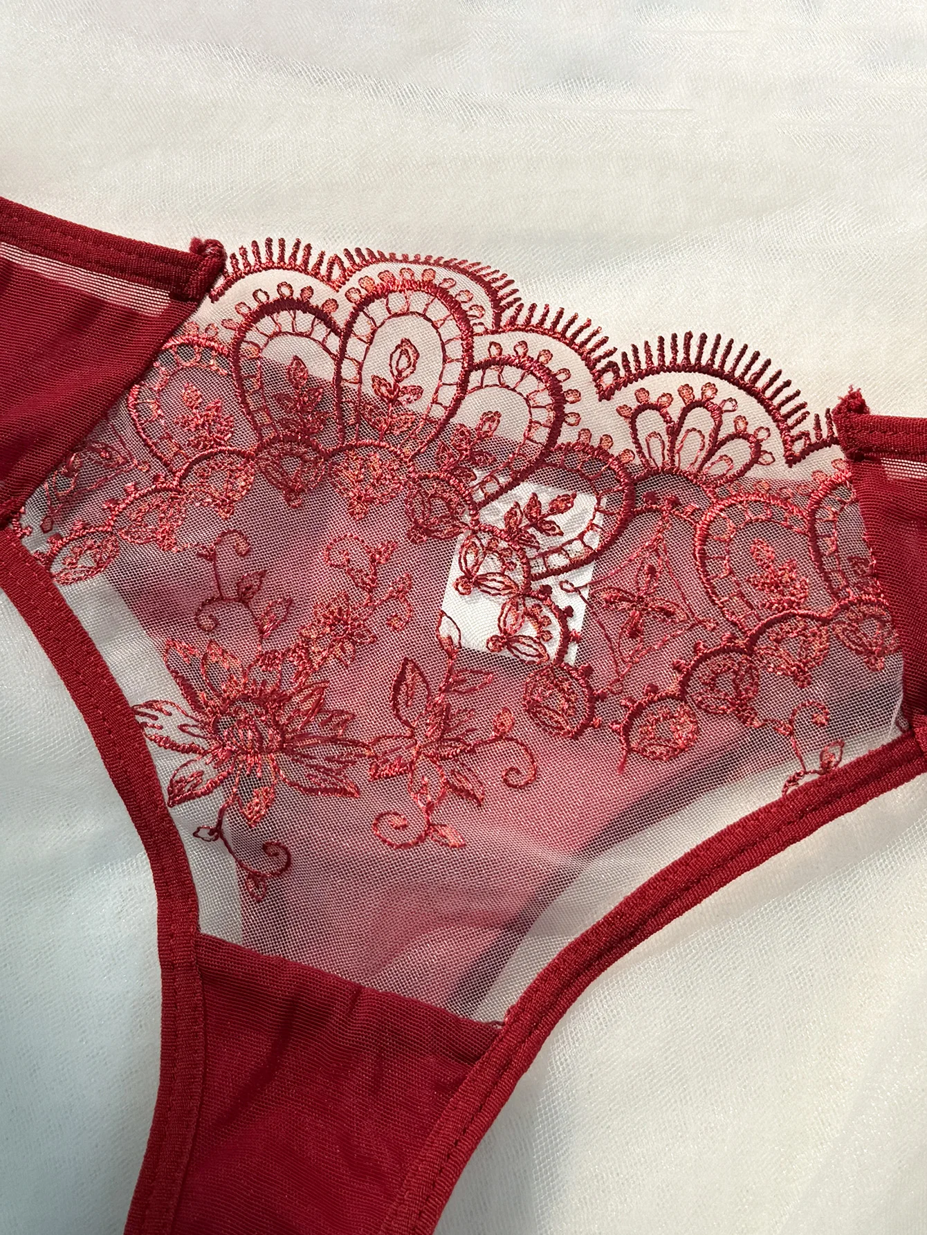 Conjunto de Lingerie - Semi Transparente Com Laço. - Imagem 6
