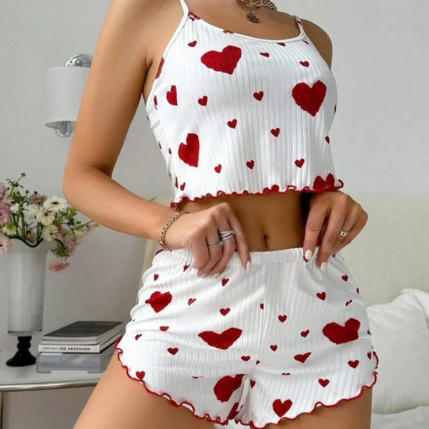 Conjunto de Pijamas Femininos - 2 Peças Regata Curta e Shorts. - Imagem 14