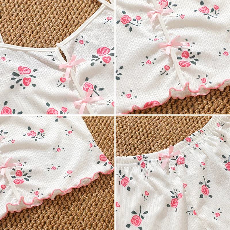 Novo Conjunto de Pijamas Femininos - Roupas de Dormir/Camisetas Curtas e Shorts. - Imagem 22
