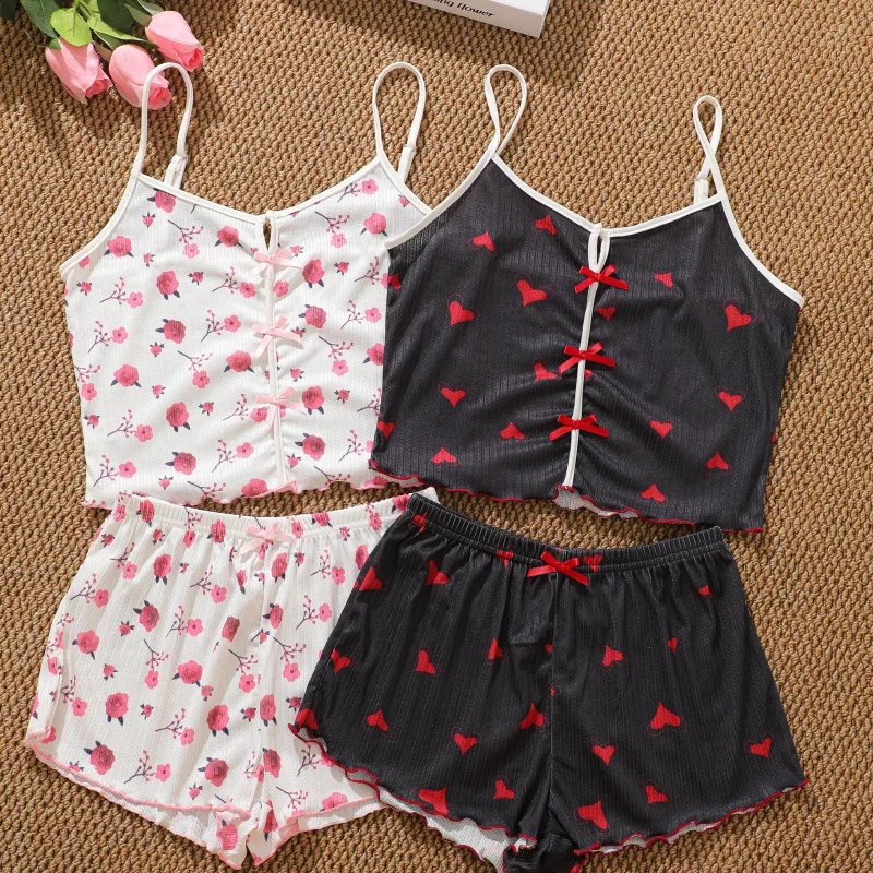 Novo Conjunto de Pijamas Femininos - Roupas de Dormir/Camisetas Curtas e Shorts. - Imagem 29