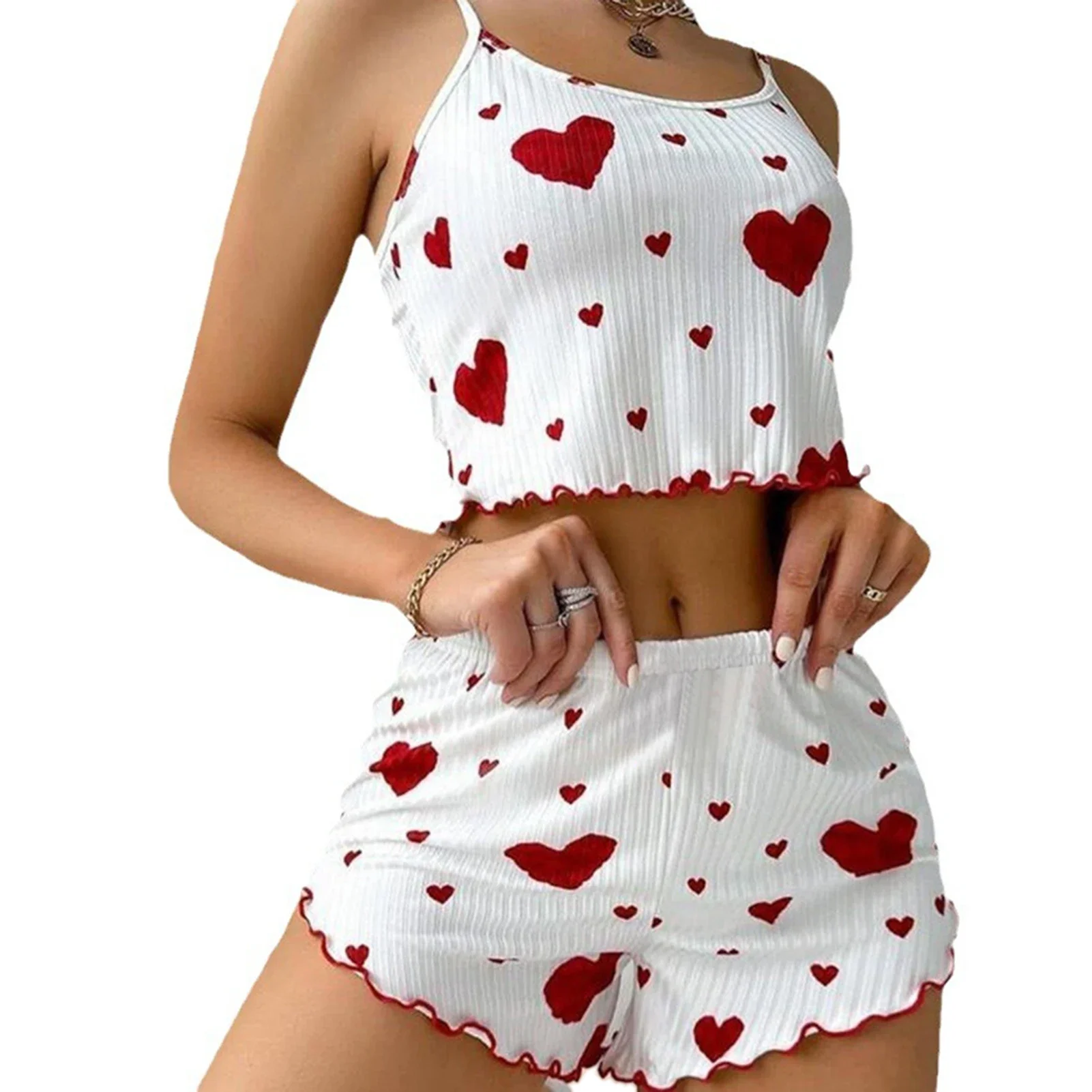 Conjunto de Pijamas Femininos - 2 Peças Regata Curta e Shorts. - Imagem 4