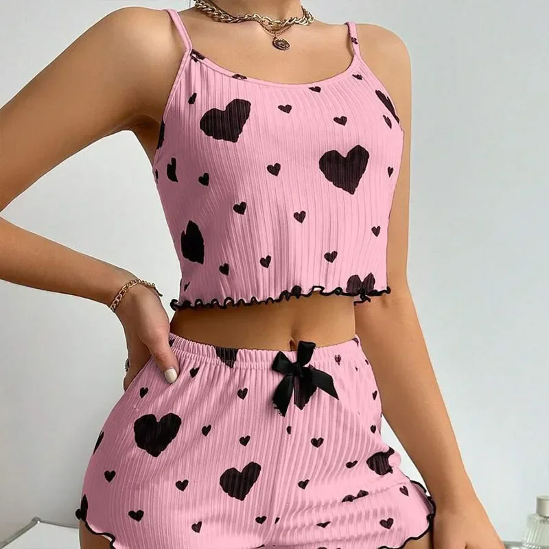 Conjunto de Pijamas Femininos - 2 Peças Regata Curta e Shorts. - Imagem 2