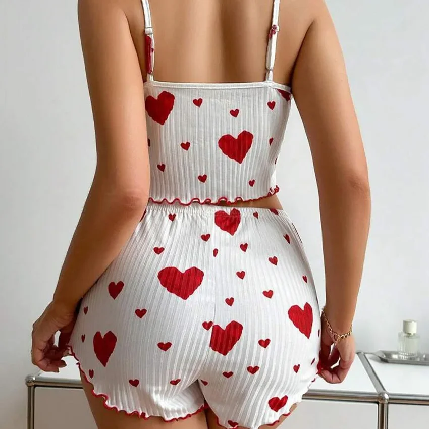 Conjunto de Pijamas Femininos - 2 Peças Regata Curta e Shorts. - Imagem 8