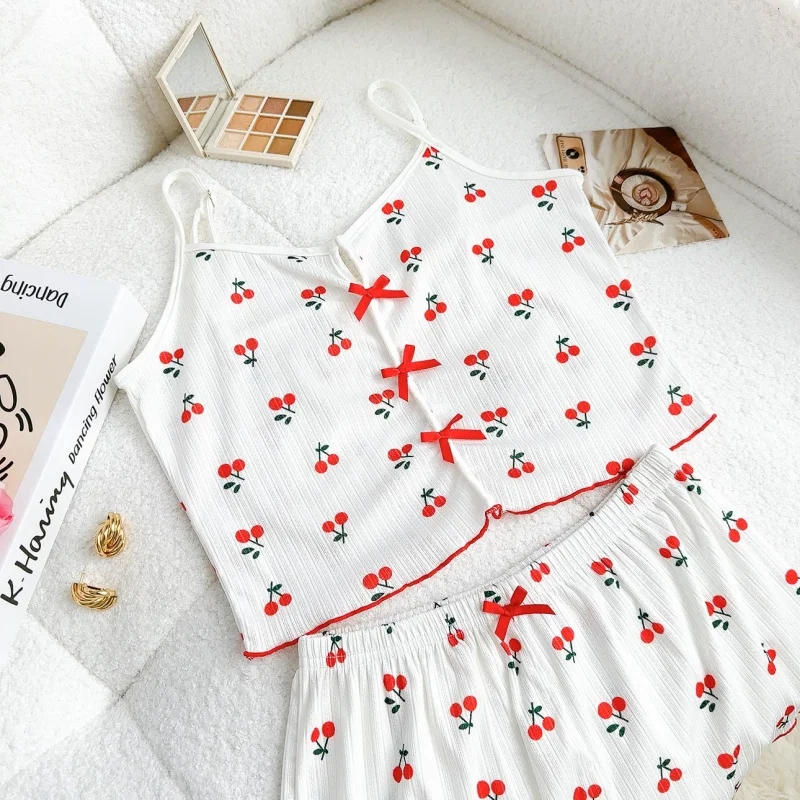 Novo Conjunto de Pijamas Femininos - Roupas de Dormir/Camisetas Curtas e Shorts. - Imagem 9