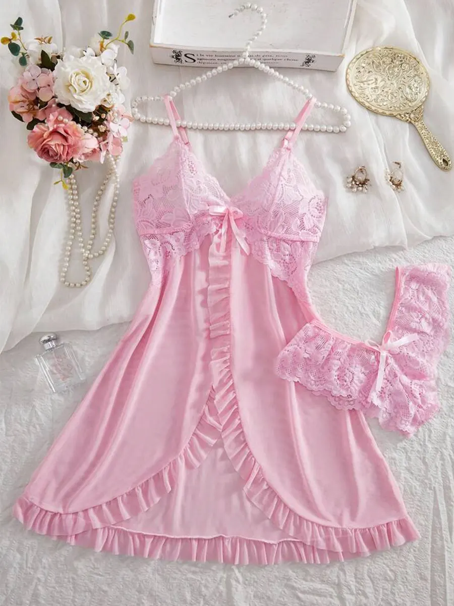 Conjunto Rosa Feminino - Camisola e Calcinha. - Imagem 14