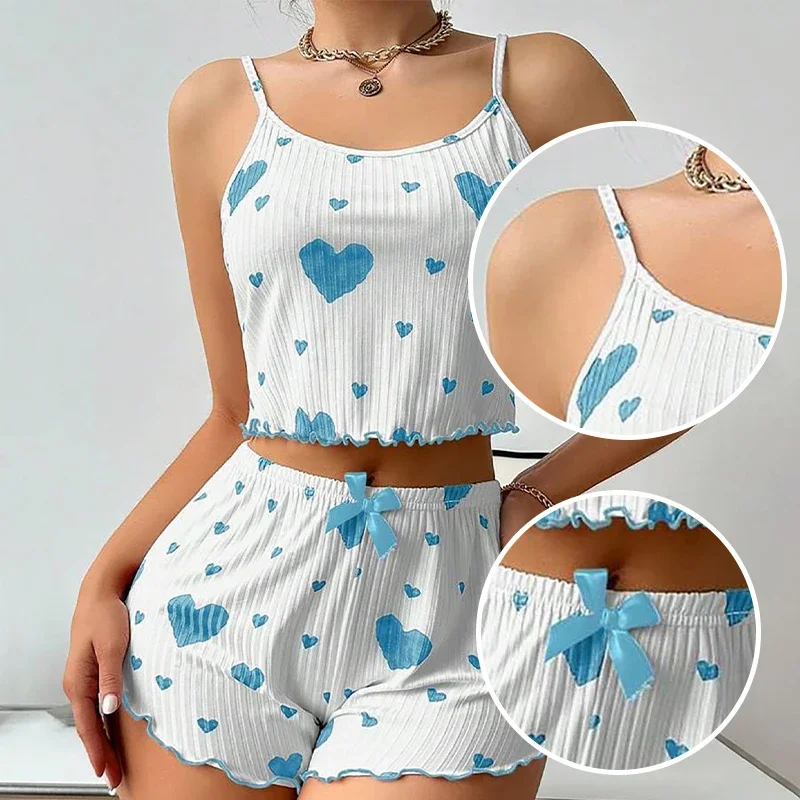 Conjunto de Pijamas Femininos - 2 Peças Regata Curta e Shorts. - Imagem 10